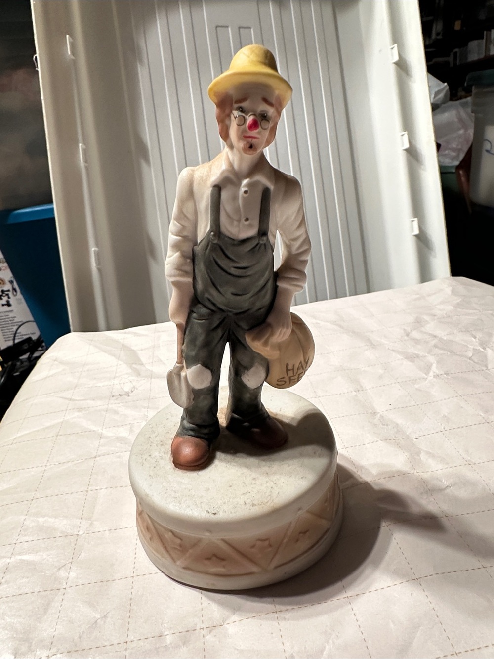 Vintage Farmer Musical Figurine